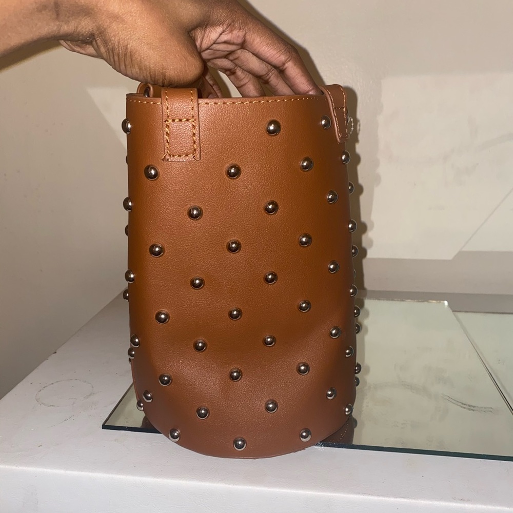 Studded brown bag